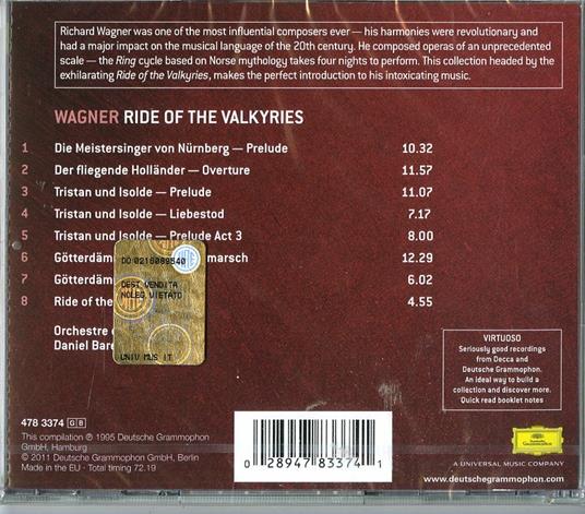 Ride of the Valkyries. Brani orchestrali - CD Audio di Richard Wagner,Orchestre de Paris,Daniel Barenboim - 2