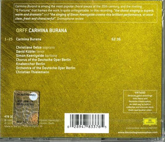Carmina Burana - CD Audio di Carl Orff,Christian Thielemann,Orchester der Deutschen Oper Berlino - 2
