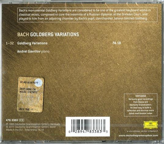 Variazioni Goldberg - CD Audio di Johann Sebastian Bach,Andrei Gavrilov - 2