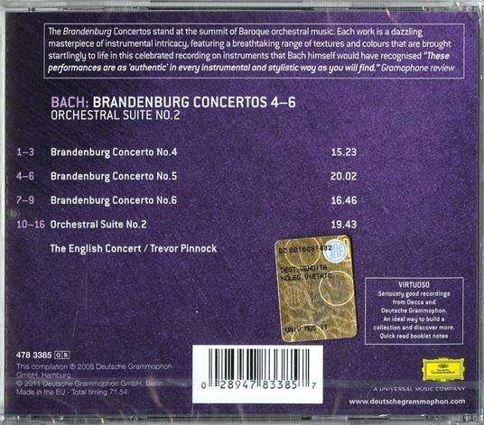 Concerti brandeburghesi n.4, n.5, n.6 - CD Audio di Johann Sebastian Bach,English Concert,Trevor Pinnock - 2