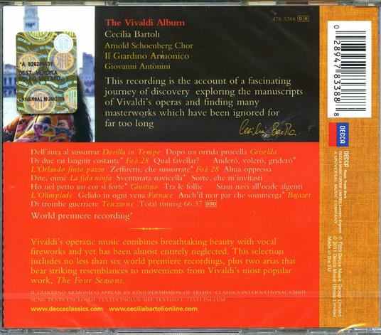 The Vivaldi Album - CD Audio di Cecilia Bartoli,Antonio Vivaldi - 2