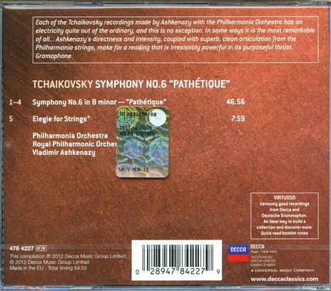 Sinfonia n.6 - CD Audio di Pyotr Ilyich Tchaikovsky,Vladimir Ashkenazy,Philharmonia Orchestra - 2