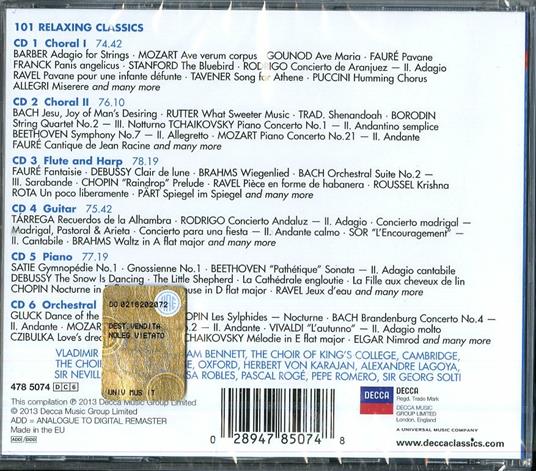 Relaxing Classics 101 - CD Audio - 2