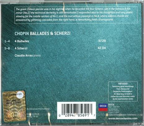 Ballate - Scherzi - CD Audio di Frederic Chopin,Claudio Arrau - 2