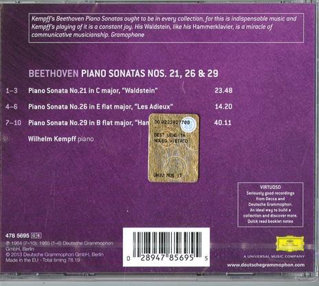 Sonate per piano - CD Audio di Ludwig van Beethoven,Wilhelm Kempff - 2