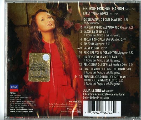 Händel in Italy - CD Audio di Giardino Armonico,Georg Friedrich Händel,Giovanni Antonini,Julia Lezhneva - 2