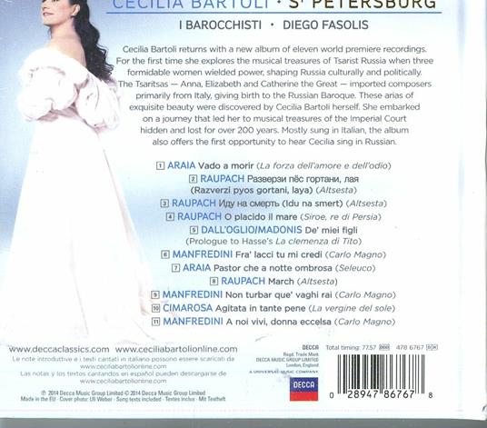 St. Petersburg (Deluxe Edition) - CD Audio di Cecilia Bartoli,Diego Fasolis,I Barocchisti - 2