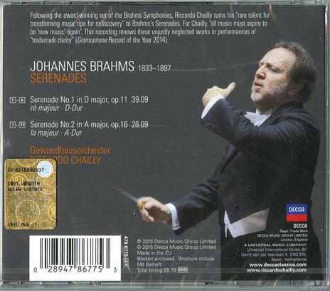 Serenate - CD Audio di Johannes Brahms,Riccardo Chailly,Gewandhaus Orchester Lipsia - 2