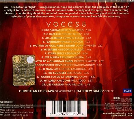 Lux - CD Audio di Voice8 - 2