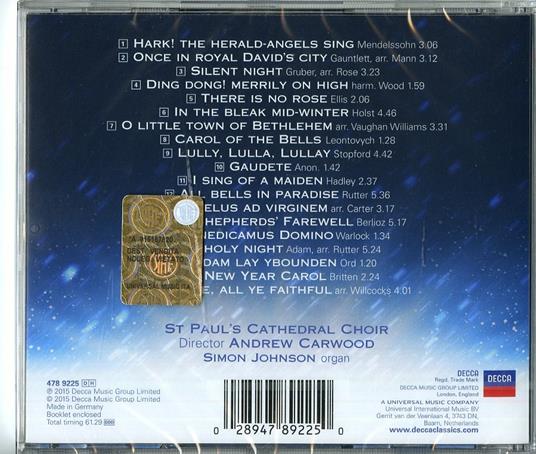 Carols with St. Paul's Chathedral Choir (Import) - CD Audio di Andrew Carwood - 2