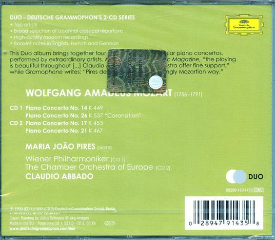 Concerti per pianoforte n.14, n.17, n.21, n.26 - CD Audio di Wolfgang Amadeus Mozart,Claudio Abbado,Maria Joao Pires - 2