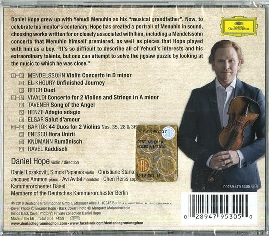 My Tribute to Yehudi Menuhin - CD Audio di Daniel Hope - 2