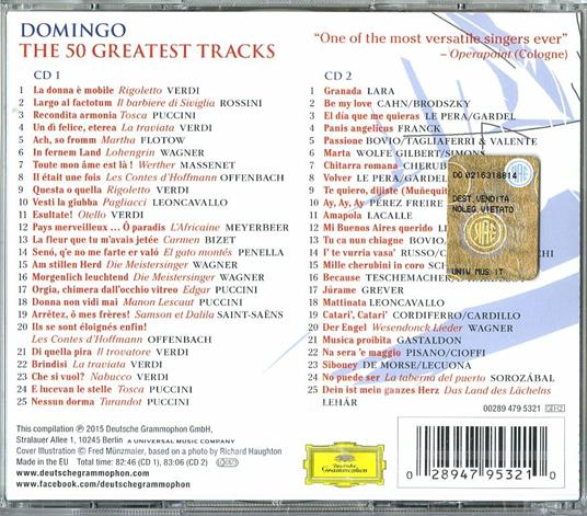 The 50 Greatest Tracks - CD Audio di Placido Domingo - 2