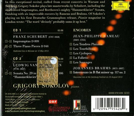 4 Improvvisi - Studi / Hammerklavier - CD Audio di Ludwig van Beethoven,Franz Schubert,Grigory Sokolov - 2