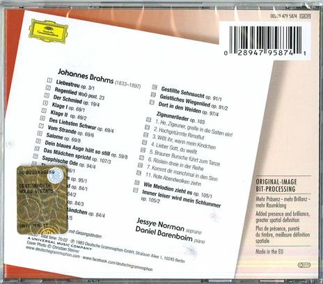 Lieder - CD Audio di Johannes Brahms,Jessye Norman,Daniel Barenboim - 2