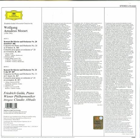 Concerti per pianoforte n.20, n.21 - Vinile LP di Wolfgang Amadeus Mozart,Friedrich Gulda,Claudio Abbado - 2