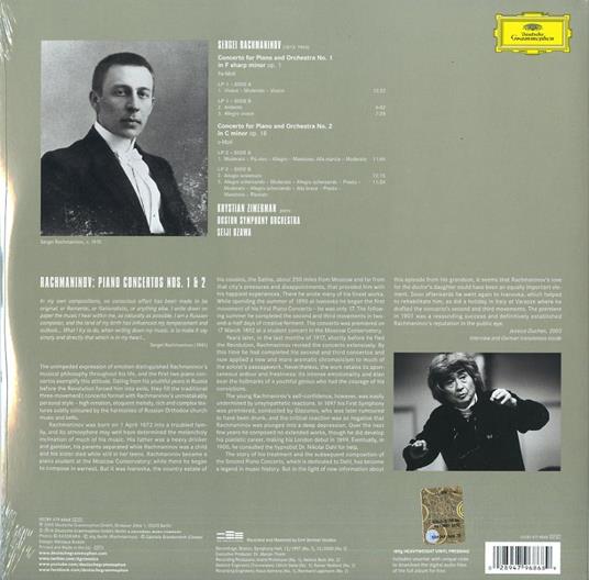 Concerti per pianoforte n.1, n.2 - Vinile LP di Sergej Rachmaninov,Seiji Ozawa,Boston Symphony Orchestra,Krystian Zimerman - 2