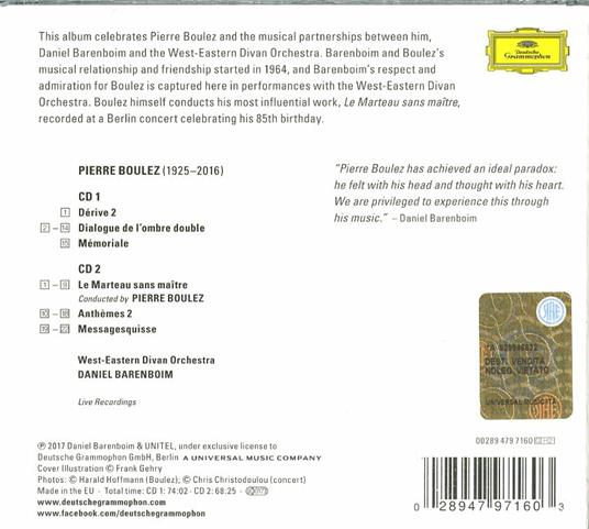 Hommage à Boulez - CD Audio di Pierre Boulez,West-Eastern Divan Orchestra,Daniel Barenboim - 2