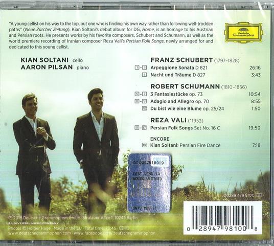Home - CD Audio di Franz Schubert,Robert Schumann,Reza Vali,Aaron Pilsan,Kian Soltani - 3