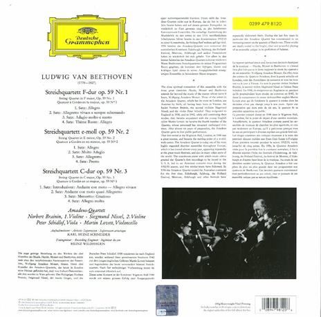 Quartetti per archi op.59 n.1, n.2, n.3 (180 gr. + Voucher Download) - Vinile LP di Ludwig van Beethoven,Amadeus Quartet - 2