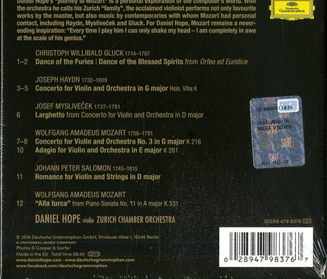 Journey to Mozart (Limited Edition) - CD Audio di Wolfgang Amadeus Mozart,Daniel Hope,Orchestra da Camera di Zurigo - 2