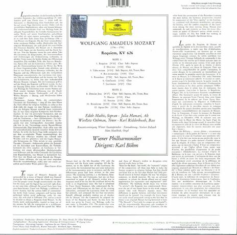 Requiem - Vinile LP di Wolfgang Amadeus Mozart,Karl Böhm,Wiener Philharmoniker,Edith Mathis,Julia Hamari - 2