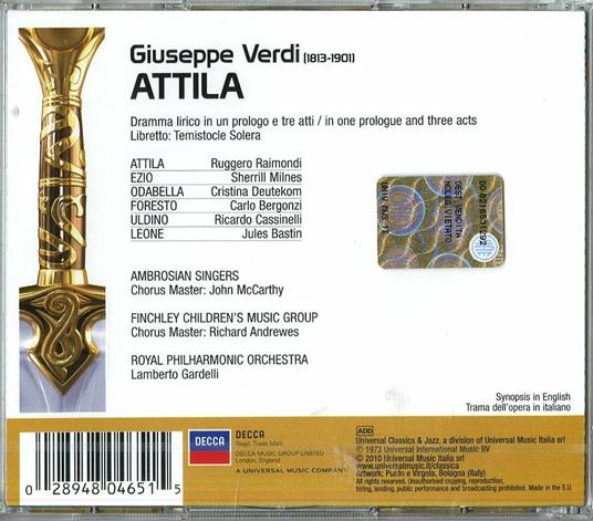 Attila - CD Audio di Giuseppe Verdi,Carlo Bergonzi,Lamberto Gardelli - 2