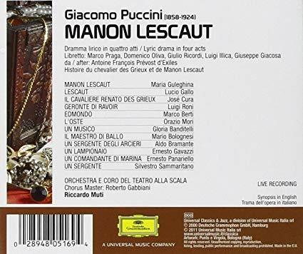 Manon Lescaut - CD Audio di Giacomo Puccini,Riccardo Muti,José Cura,Maria Guleghina,Orchestra del Teatro alla Scala di Milano - 2