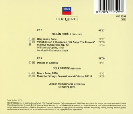 Musica per orchestra - CD Audio di Zoltan Kodaly,Bela Bartok,Georg Solti,London Philharmonic Orchestra - 2