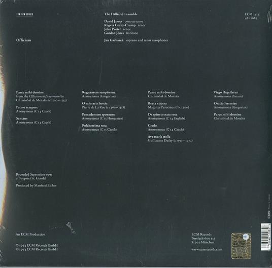 Officium - Vinile LP di Jan Garbarek,Hilliard Ensemble - 2