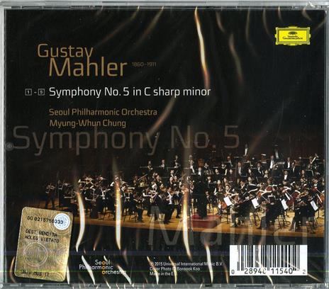 Sinfonia n.5 - CD Audio di Gustav Mahler,Myung-Whun Chung,Seoul Philharmonic Orchestra - 2