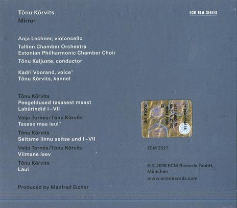Mirror - CD Audio di Tonu Korvits - 2