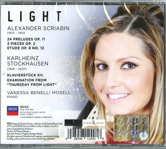 Light - CD Audio di Alexander Scriabin,Karlheinz Stockhausen,Vanessa Benelli Mosell - 2