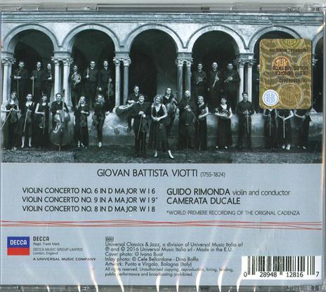 Concerti per violino n.6, n.9, n.8 - CD Audio di Giovanni Battista Viotti,Guido Rimonda - 2