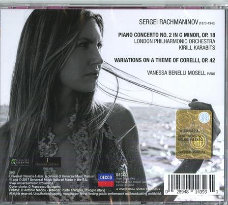 Concerto per pianoforte n. 2 - Variazioni Corelli - CD Audio di Sergei Rachmaninov,London Philharmonic Orchestra,Kirill Karabits,Vanessa Benelli Mosell - 2