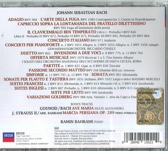 40 Anni con Bach - CD Audio di Johann Sebastian Bach,Ramin Bahrami - 2