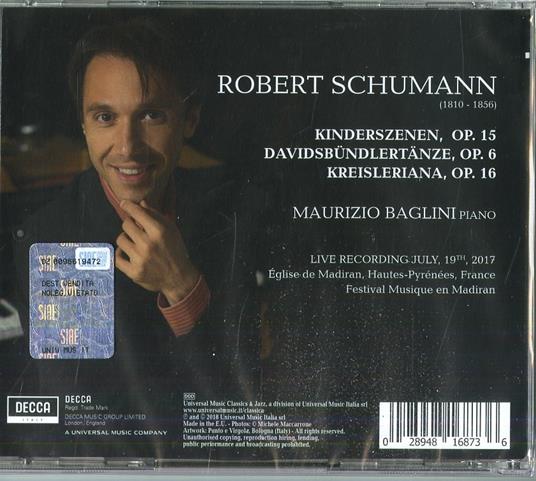 Scene infantili op.15 - Davidsbündlertänze op.6 - Kreisleriana op.16 - CD Audio di Robert Schumann,Maurizio Baglini - 2