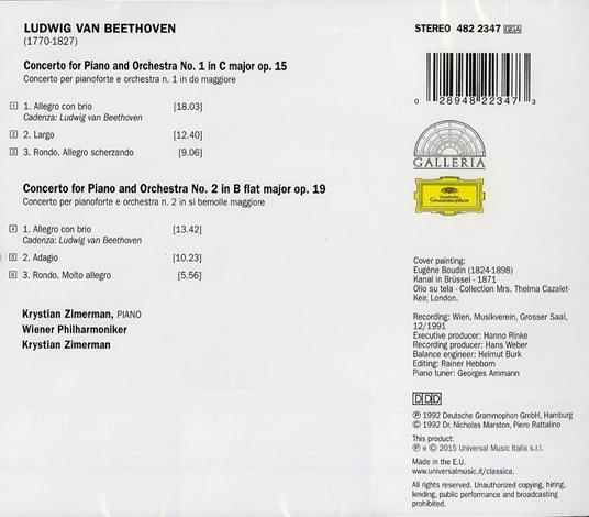 Concerto per pianoforte n.1 in Do - CD Audio di Ludwig van Beethoven,Wiener Philharmoniker,Krystian Zimerman - 2