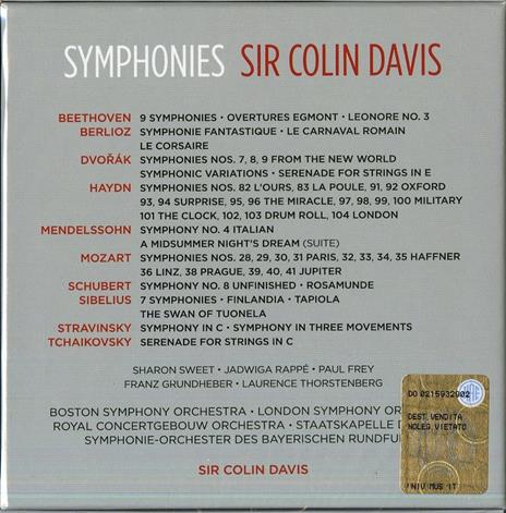 The Symphonies - CD Audio di Sir Colin Davis - 2