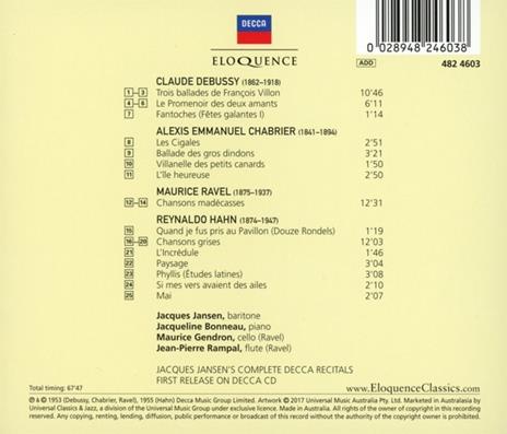The Decca Recitals - CD Audio di Jacques Jansen - 2