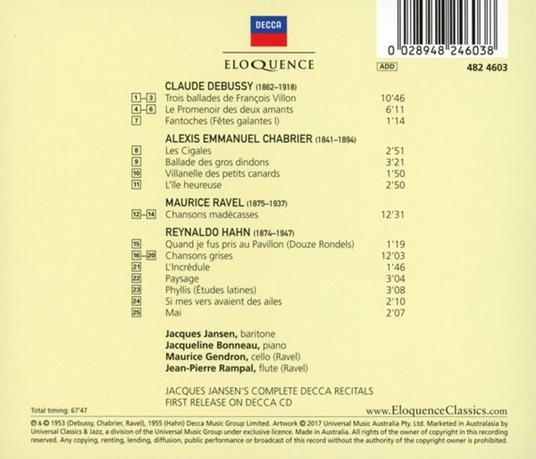 The Decca Recitals - CD Audio di Jacques Jansen - 2