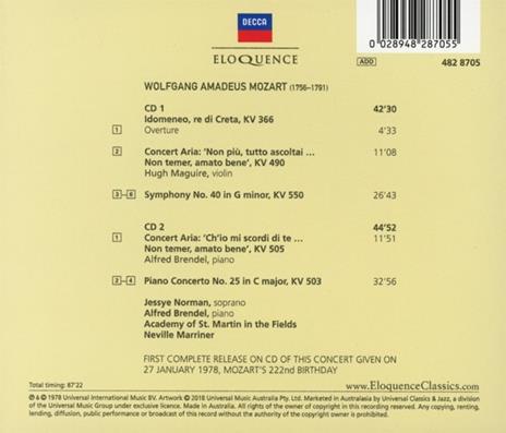 Mozart Live 1978 - CD Audio di Wolfgang Amadeus Mozart,Alfred Brendel,Jessye Norman,Neville Marriner,Academy of St. Martin in the Fields - 2