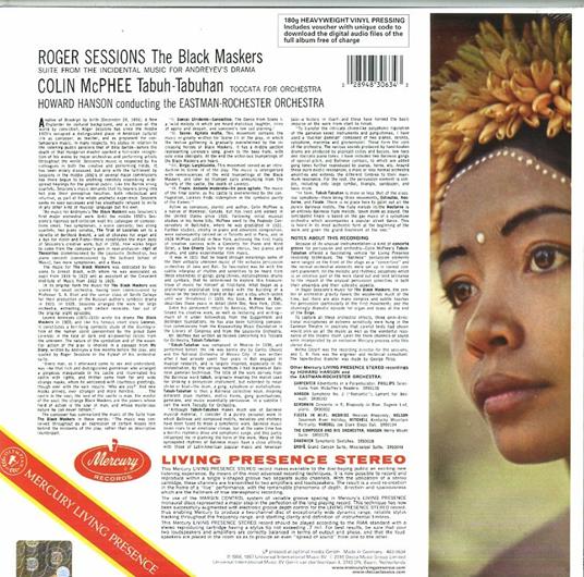 The Black Maskes / Tabuh-Tabuhan - Vinile LP di Howard Hanson,Roger Sessions,Colin McPhee,Eastman-Rochester Pops Orchestra - 2