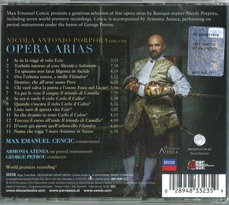 Arie d'opera - CD Audio di Nicola Antonio Porpora,Max Emmanuel Cencic,Armonia Atenea,George Petrou - 2