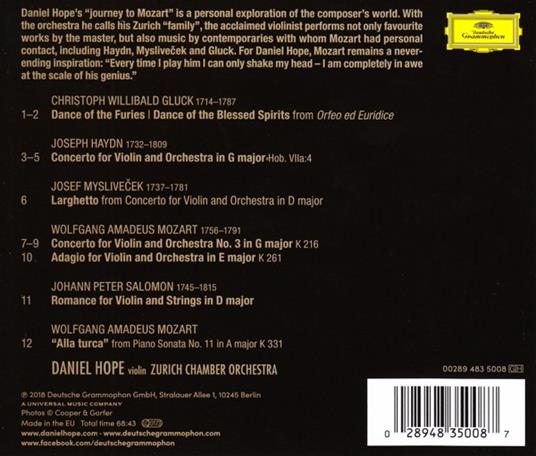 Journey to Mozart - CD Audio di Wolfgang Amadeus Mozart,Daniel Hope,Zürcher Kammerochester - 2