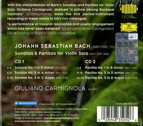 Sonate e partite per violino - CD Audio di Johann Sebastian Bach,Giuliano Carmignola - 2