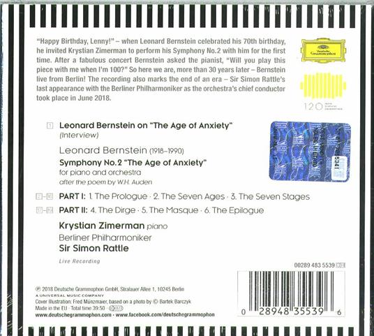 Sinfonia n.2 - CD Audio di Leonard Bernstein,Berliner Philharmoniker,Simon Rattle,Krystian Zimerman - 2