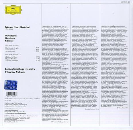 Ouvertures - Vinile LP di Gioachino Rossini,Claudio Abbado,London Symphony Orchestra - 2