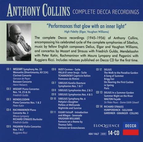 Complete Decca Recordings - CD Audio di Anthony Collins - 2