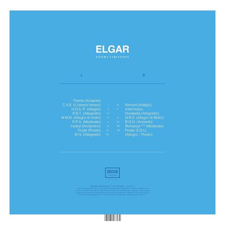 Variazioni Enigma - Vinile LP di Edward Elgar,Georg Solti,Wiener Philharmoniker - 3